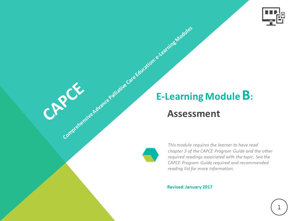 CAPCE e-Learning Module B