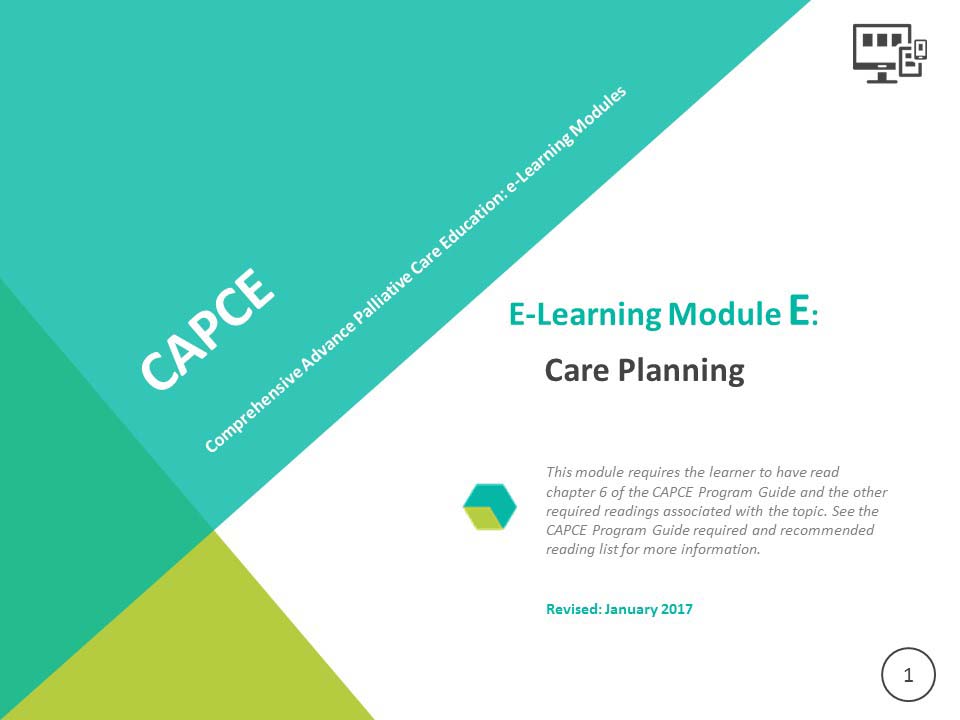 CAPCE e-Learning Module E