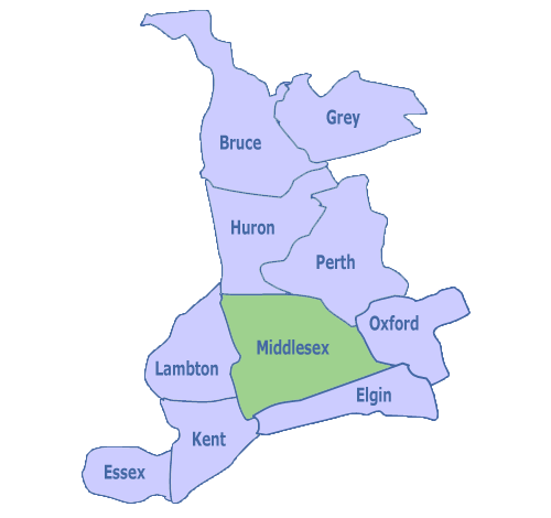 London/Middlesex map